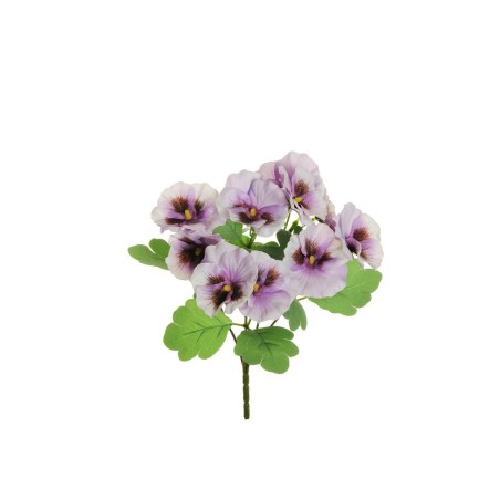 Lot de 24 - Buisson artificiel de pensées X5, 31 cm - lilas 