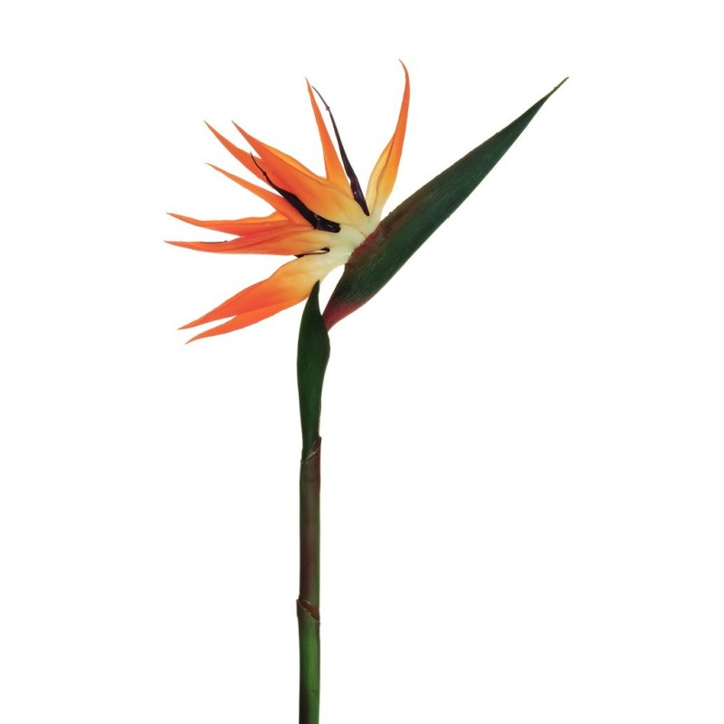 Lot de 12 - Fleur artificielle d'oiseau du paradis, 96 cm - orange violet 