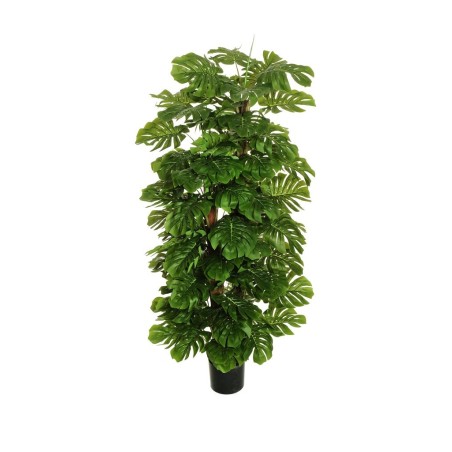 Lot de 2 - Plante artificielle philodendron monstera toucher réel en pot, 150 cm - vert 