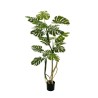 Lot de 4 - Plante artificielle philodendron monstera toucher réel en pot, 160 cm - vert 