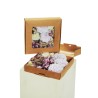 Lot de 12 - Jardinière artificielle de fleurs mélangées X12, 25 x 25 cm - crème lavande violet 