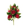 Lot de 12 - Demi-buisson artificiel de boutons de rose X6, 34 cm - rouge 
