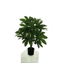 Lot de 4 - Plante artificielle d'aralia toucher réel en pot, 75 cm - vert 