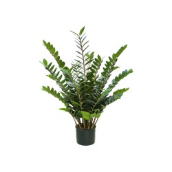 Lot de 2 - Plante artificielle zamioculcas zamiifolia toucher réel en pot, 120 cm - vert 