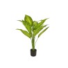 Lot de 4 - Plante artificielle dieffenbachia toucher réel en pot, 90 cm - vert jaune 