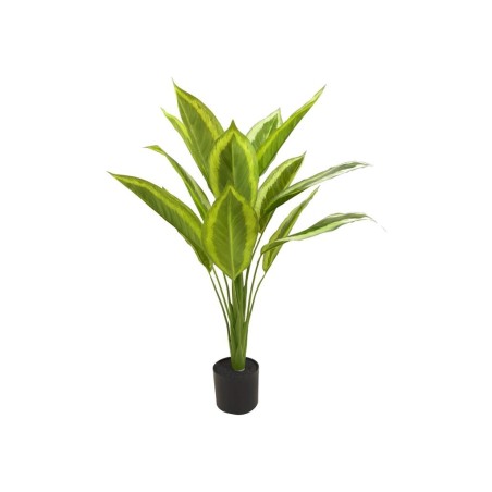 Lot de 4 - Plante artificielle calathea picturata toucher réel en pot, 90 cm - vert crème 