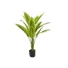 Lot de 4 - Plante artificielle calathea picturata toucher réel en pot, 90 cm - vert crème 