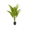 Lot de 4 - Plante artificielle calathea picturata toucher réel en pot, 120 cm - vert crème 