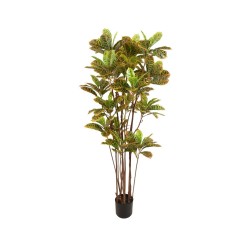Lot de 4 - Plante artificielle croton toucher réel en pot, 150 cm - mix 