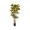 Lot de 4 - Plante artificielle croton toucher réel en pot, 150 cm - mix 