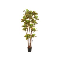 Lot de 2 - Plante artificielle croton toucher réel en pot, 180 cm - mix 