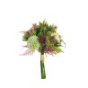 Lot de 12 - Bouquet artificiel avec fleurs gomphrena X6, 35 cm - blanc vert 