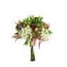 Lot de 12 - Bouquet artificiel avec fleurs boules de neige X6, 33 cm - blanc 