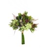 Lot de 12 - Bouquet artificiel avec fleurs boules de neige X6, 33 cm - vert clair 