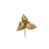 Lot de 48 - Pic artificiel de houx, pommes et baies, 14 cm - ivoire or 