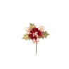 Lot de 48 - Pic artificiel de houx et baies, 14 cm - rouge or 