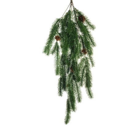 Lot de 6 - Buisson suspendu artificiel de pin X7 avec pommes de pin, 86 cm - vert 