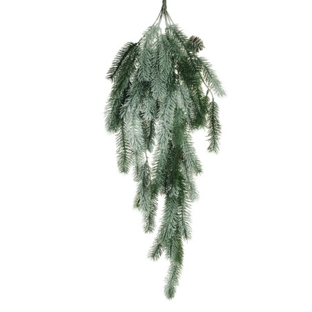 Lot de 6 - Buisson suspendu artificiel de pin enneigé X7 avec pommes de pin, 86 cm - blanc vert 