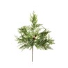 Lot de 24 - Tige artificielle de cyprès caoutchouc avec pommes de pin et baies, 43 cm - vert 