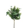 Lot de 6 - Bouquet artificiel de pin et eucalyptus granito X3 avec pommes de pin, 56 cm - vert 
