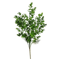 Lot de 12 - Buisson artificiel d'eucalyptus X7, 58 cm - vert 