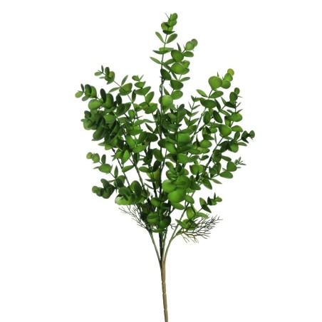 Lot de 12 - Buisson artificiel d'eucalyptus X7, 58 cm - vert 
