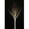 Lot de 4 - Bouleau artificiel lumineux 650 LED sur socle bois, 180 cm - blanc 