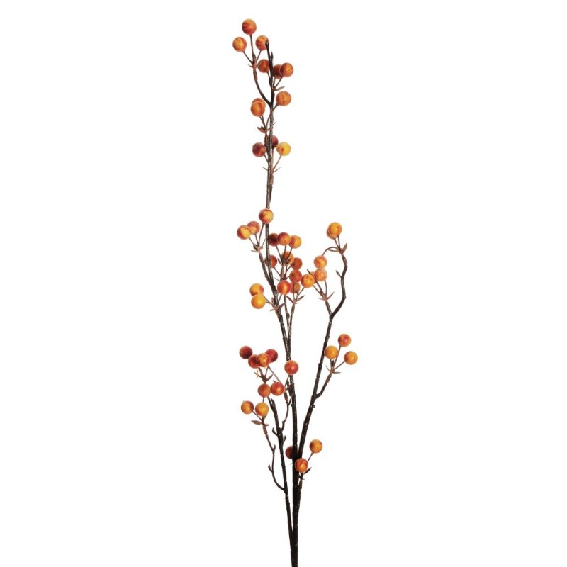 Lot de 24 - Tige artificielle de baies d'automne, 83 cm - orange jaune 