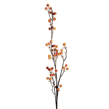 Lot de 24 - Tige artificielle de baies d'automne, 83 cm - orange jaune 