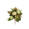 Lot de 8 - Demi-buisson artificiel de chrysanthème araignée et cordyfolium X7, 48 cm - blanc crème 