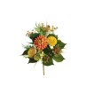 Lot de 8 - Demi-buisson artificiel de chrysanthème araignée et cordyfolium X7, 48 cm - orange jaune 