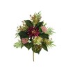 Lot de 8 - Demi-buisson artificiel de chrysanthème araignée et cordyfolium X7, 48 cm - violet foncé mauve 