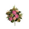 Lot de 6 - Demi-buisson artificiel de chrysanthème araignée et cordyfolium X11, 60 cm - rose 