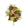 Lot de 6 - Demi-buisson artificiel de chrysanthème araignée et cordyfolium X11, 60 cm - orange jaune 