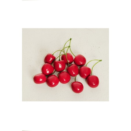 Lot de 48 - Double cerise artificielle, 6,5 cm - rouge 