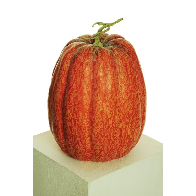 Lot de 2 - Citrouille ovale artificielle aspect naturel D. 27 cm, H. 35 cm - orange 