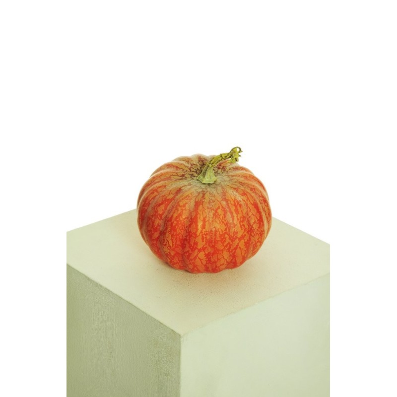 Lot de 12 - Citrouille artificielle aspect naturel D. 17 cm, H. 15,5 cm - orange 