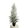 Lot de 2 - Sapin artificiel de Noël enneigé en pot plastique, 105 cm - blanc 