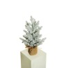 Lot de 4 - Sapin artificiel de Noël enneigé en pot toile de jute, 60 cm - blanc 
