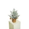Lot de 4 - Sapin artificiel de Noël enneigé en pot toile de jute, 50 cm - blanc 