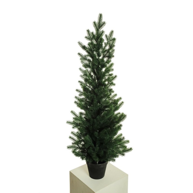 Lot de 2 - Sapin artificiel de Noël en pot plastique, 105 cm - vert 