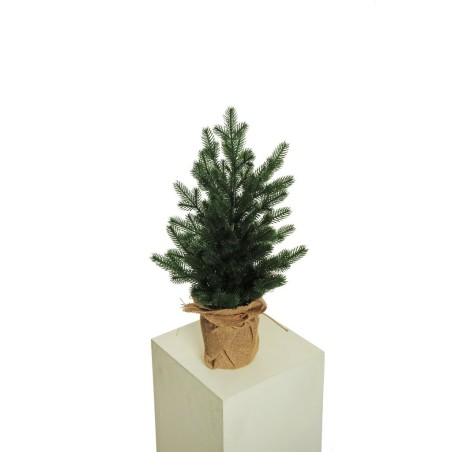Lot de 4 - Sapin artificiel de Noël en pot toile de jute, 60 cm - vert 