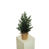Lot de 4 - Sapin artificiel de Noël en pot toile de jute, 60 cm - vert 