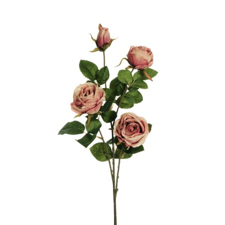Lot de 24 - Tige artificielle de boutons de rose X4, 70 cm - rose 