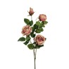 Lot de 24 - Tige artificielle de boutons de rose X4, 70 cm - rose 