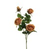 Lot de 24 - Tige artificielle de boutons de rose X4, 70 cm - moutarde 