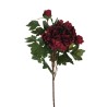 Lot de 24 - Tige artificielle de pivoine X2, 64 cm - bordeaux 
