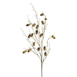 Lot de 12 - Branche artificielle de glands, 107 cm - marron 