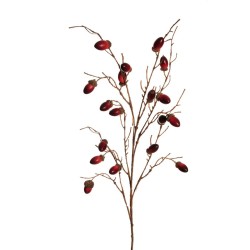Lot de 12 - Branche artificielle de glands, 107 cm - marron bordeaux 