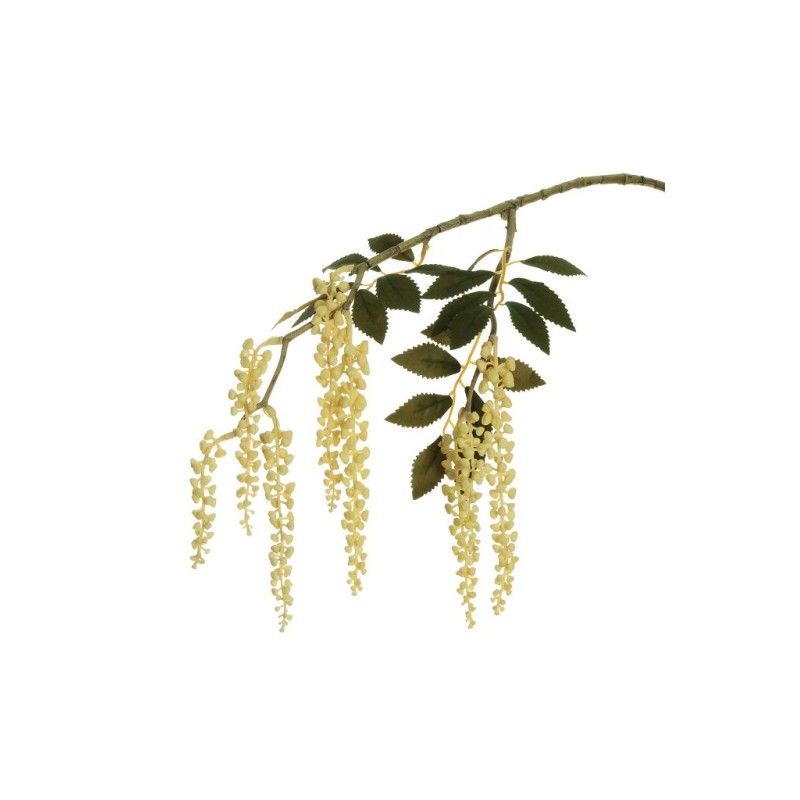 Lot de 12 - Tige suspendue artificielle de phytolacca caoutchouc X2, 75 cm - crème 